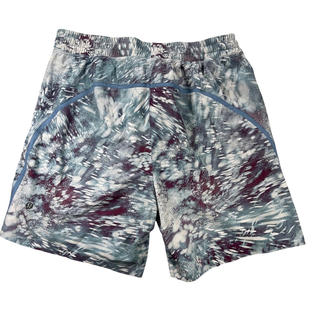 Lululemon Pace Breaker 7" Linerless Shorts Mens Large Flicker Utility Blue Print - Picture 4 of 15